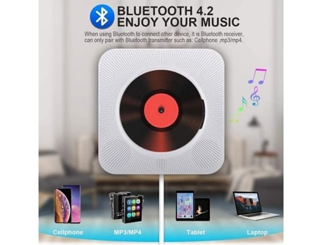 Leitor de Cd Portátil com Alto-Falantes Hifi Embutidos Montáveis Â??Â??Na Parede
