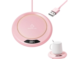 Aquecedor de Xicaras e Velas com 3 Temperaturas, Eletrico Usb, Aquecedor de Bebidas e Cha, Desligamento Automatico Rosa ZYBLSSBB