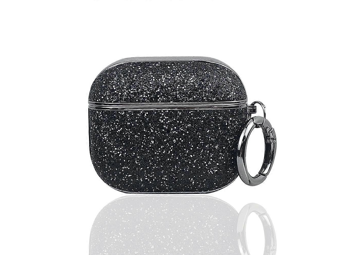 Camada protetora para fones de ouvido semi-fio com glitter e revestimento eletrolítico. GIECY