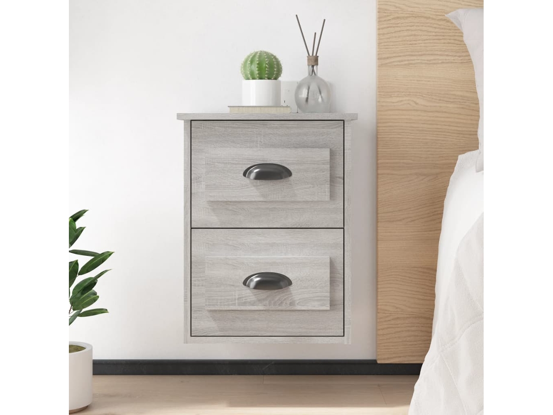 Vidaxl Mesa De Cabeceira De Parede 41,5x36x53 Cm Cinzento Sonoma
