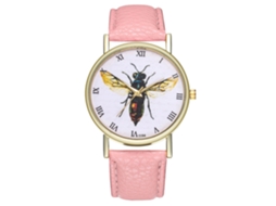 Relógio feminino Zhoulianfa em couro, quartzo, modelo Specimen Insect, rosa, T194-a