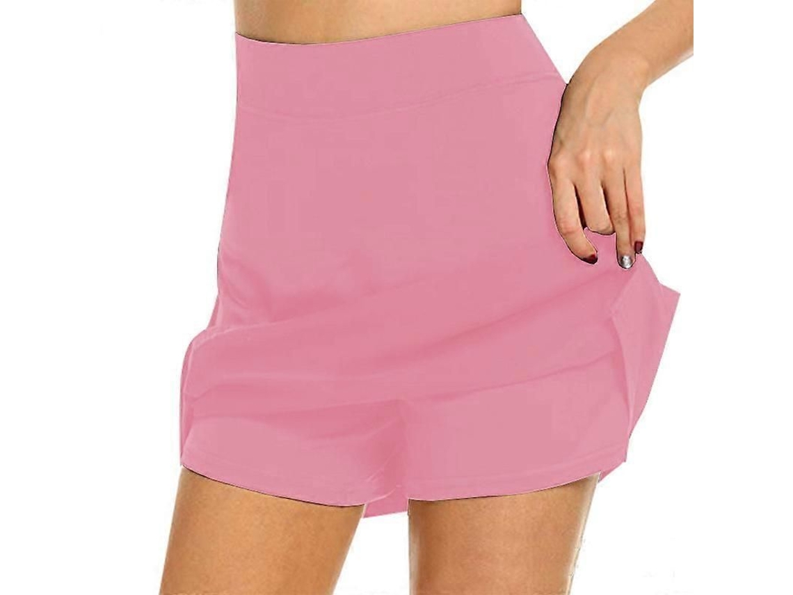 Saia Ativa Anti-atrito Com Bolsos Laterais - Ideal Para Yoga, Aeróbica E Atividades Ao Ar Livre Rosa