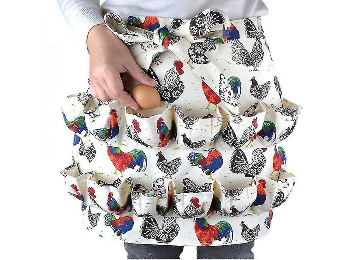 2026 delantal para Recoger Ovos com 12 Bolsos Profundos, para Galinhas, Patos e Gansos, Tamanho 53*45cm