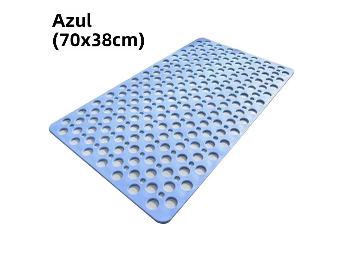 Tapete de Banho Extra Grande Antiderrapante e Respirável , com Ventosa de Alta Fixação e Material Tpe Resistente Ao Mofo. MDUG (azul 70x38cm)