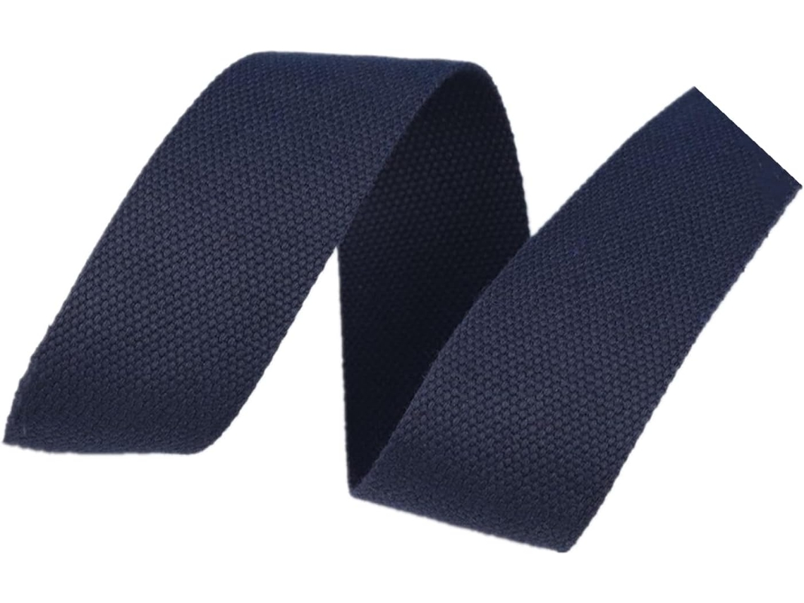 Fita De Algodão Multicolorida Dqzrtueca 25mm, De 5a 50 Metros, Para Alças De Bolsas, Malas E Mercadorias Azul Escuro, 5 Jardas