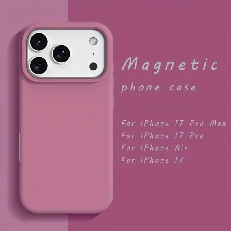 Capa Magsafe Para Iphone (cor Groselha Preta, Iphone 16), Feita De Silicone Líquido.