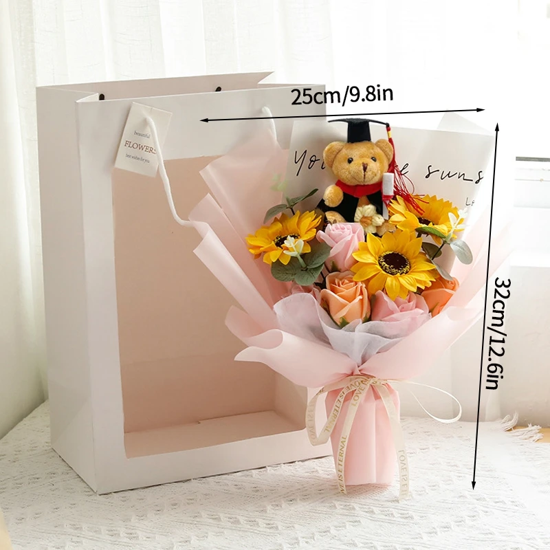 Buquês de Crochê, Buquês de Formatura, Presentes de Formatura, Flores Artificiais MDUG