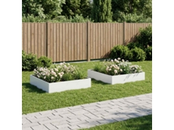 Vidaxl Vaso De Jardim 2 Unid. Branco 80 X 80 X 20 Cm