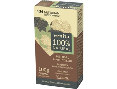 100 Tinta Capilar Herbal 4.34 Castanho Noz, 100g Venita