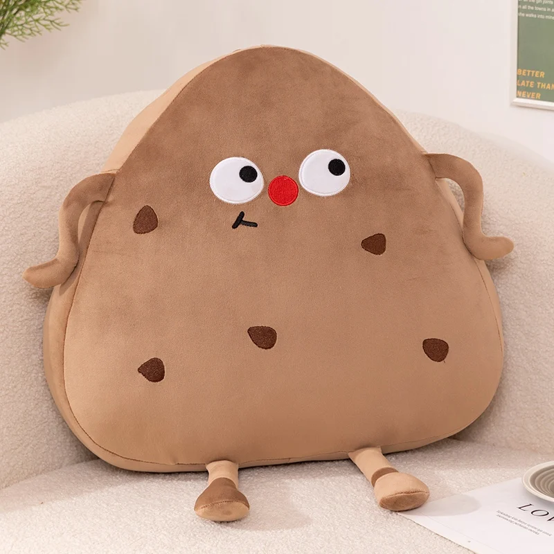 Almofada Decorativa para Sofá em Formato de Biscoito Marrom Almofada Confortável para Adultos. MDUG (55 Cm)