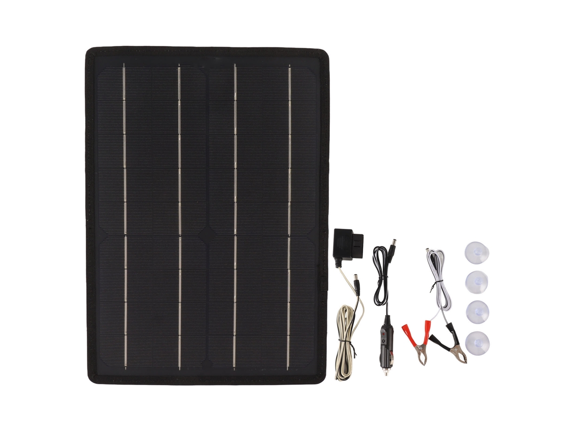 Painel Solar 20w Carregador de Bateria Veicular com Plug Obd | S/MARCA