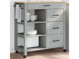 Vidaxl Carrinho De Cozinha Monza 84x40x88,5 Cm Madeira De Pinho Maciça