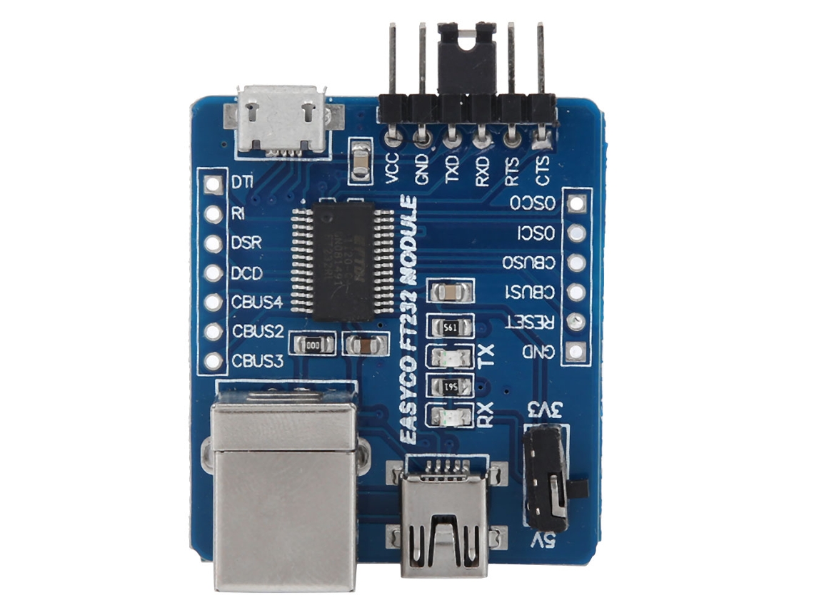 Conversor serial USB para B Type/mini/micro, 3 em 1, FT232RL