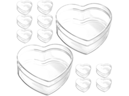 Solustre 12-caixas De Doces Transparentes Em Formato Coração, Pequenas Caixas Para Presente 6, 5x6x3 Cm, Recipientes