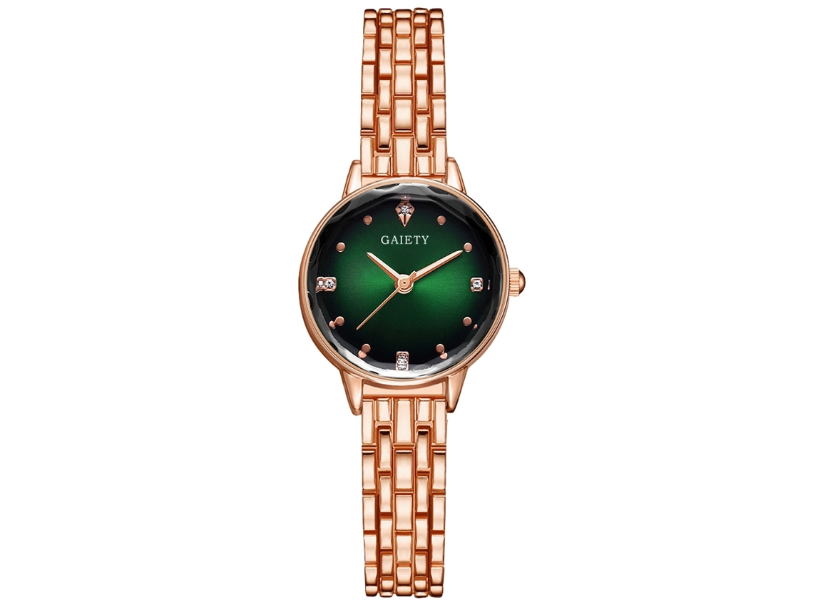 Relógio de Pulso Feminino de Liga Simples Moda Leisure Elegante Ouro Rosa Verde