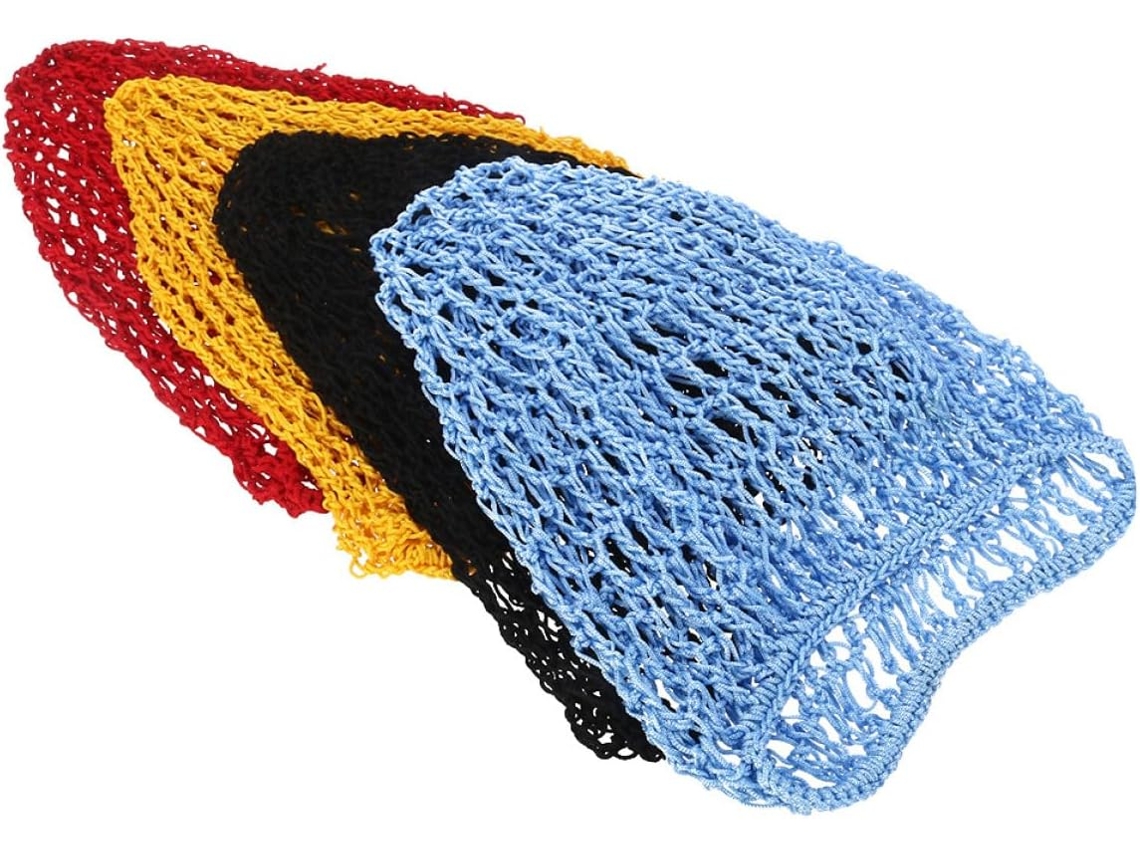 Rede De Cabelo Feminina De Crochê Em Rayon, 4 Peças, Confortável De Usar.