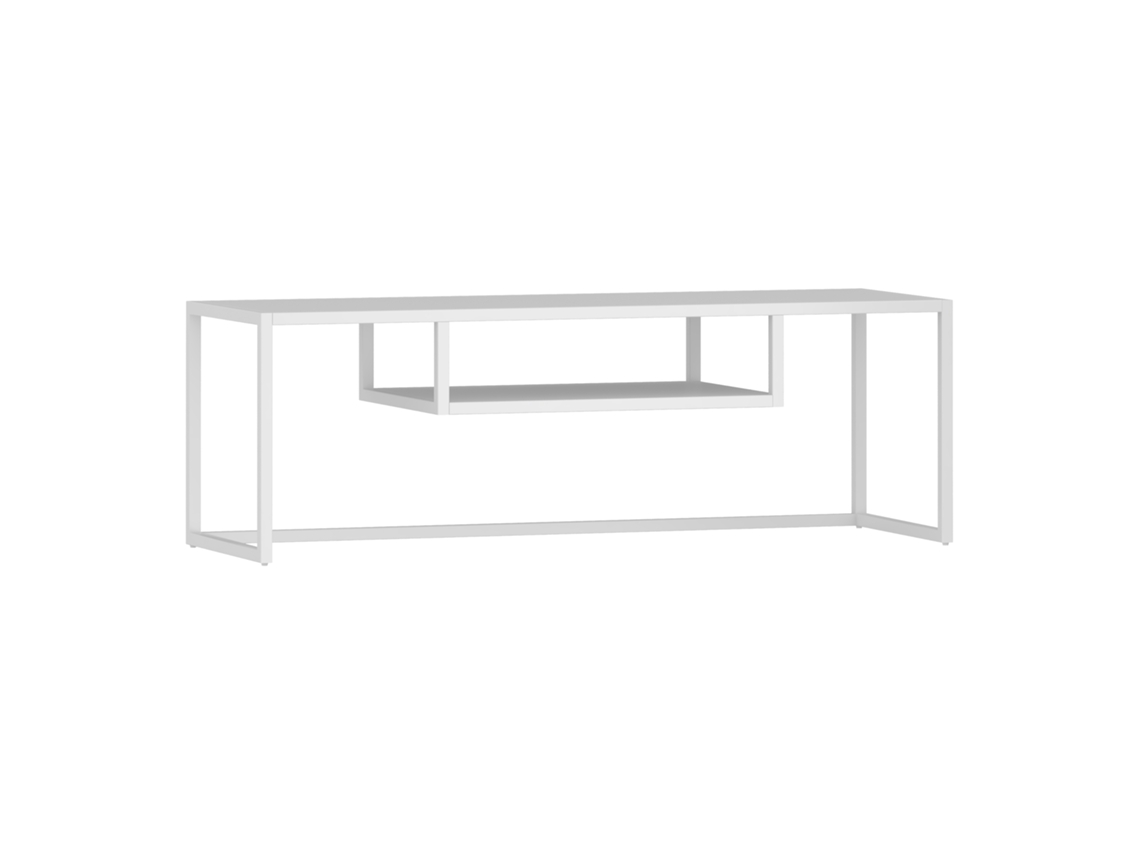 Mobiliário de Sala de Estar Isokyrö Estilo Industrial Metal 120X40X40Cm Branco [EN.CASA]