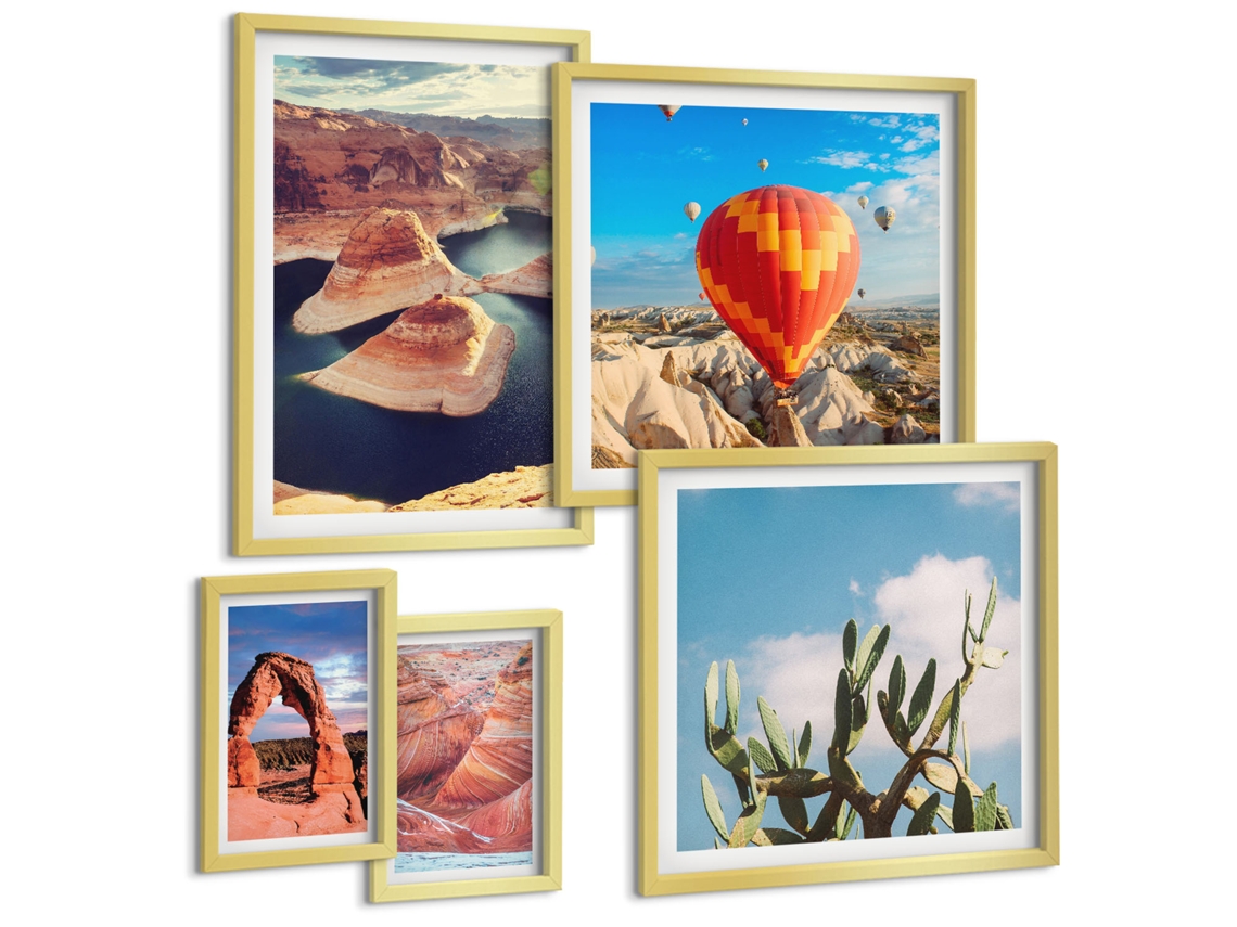 Conjunto De Pinturas Paisagens De Montanha E Águas Espelharte (5 Peças)