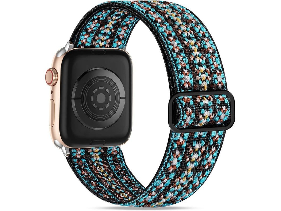 Correa de Nylon Elástica Ajustável para Apple Watch 42mm 44mm 45mm Series 7 1 Mulher/Homem