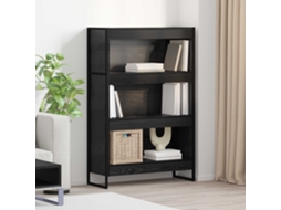 Vidaxl Gabinete De Livros Carvalho Preto 80 X 30 X 121 Cm