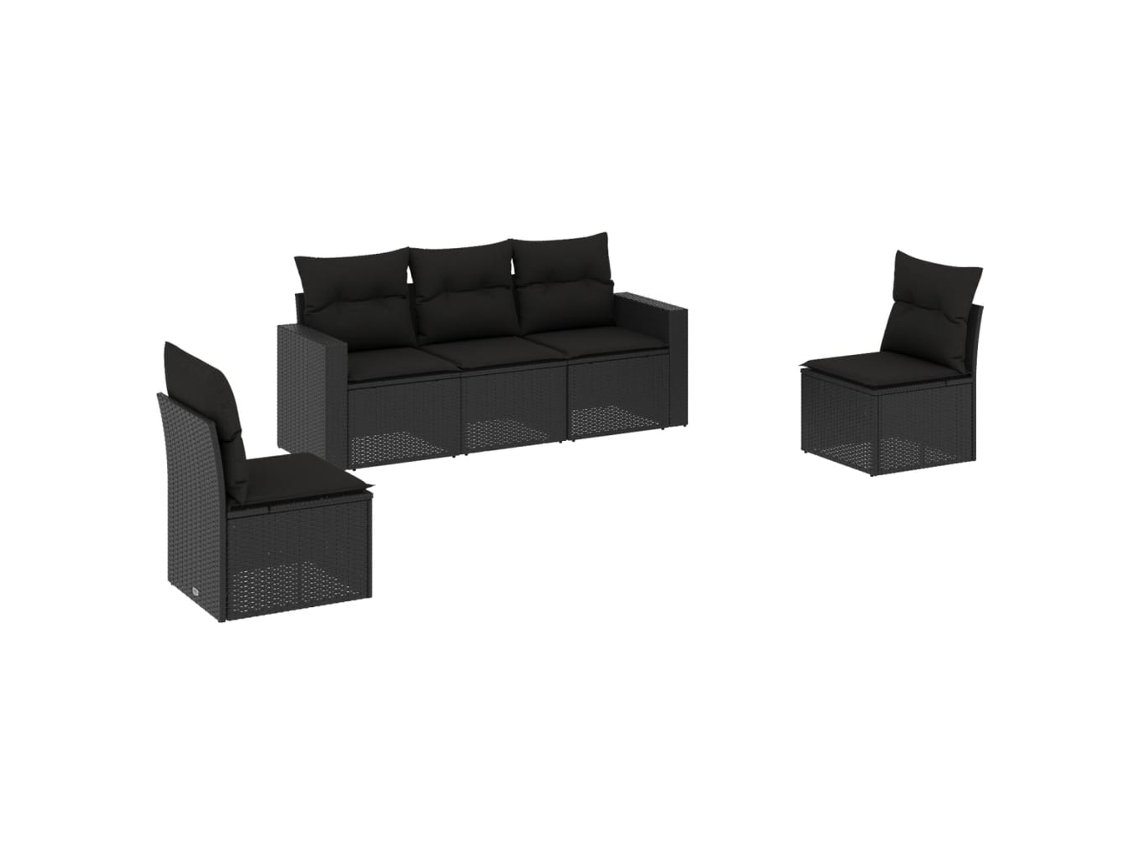 Garden Sofa Set, Garden Sofa Sets Vidaxl Preto Rattan / Vime (n/a)