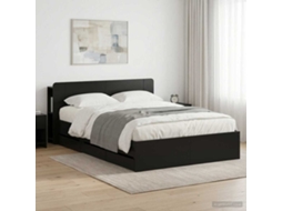 Vidaxl Estrutura de Cama com Armazenamento Preto 150 X 200 Cm