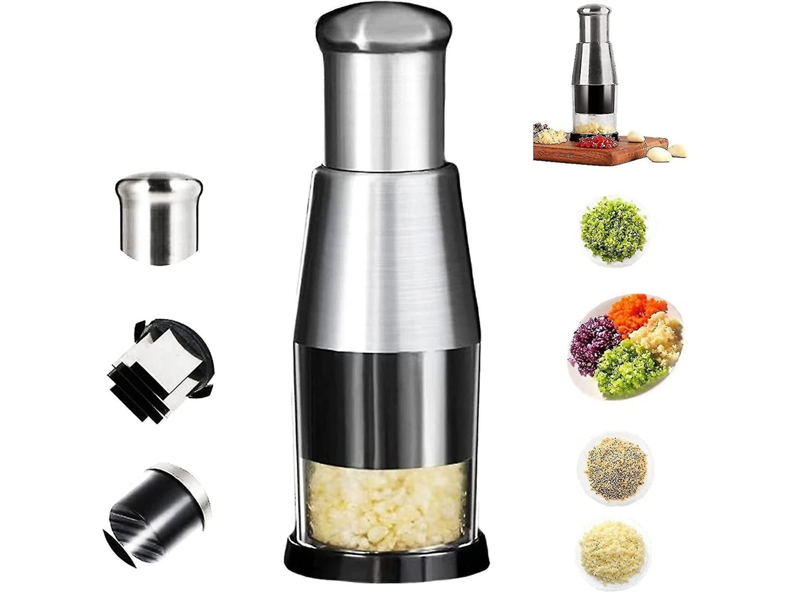 Omni cortador de Ajo Prensado Leigao 2022, Acero Inoxidable 304, Multifuncional, Cortador Manual de Cebolla Y Pimientos, Triturador de Ajo