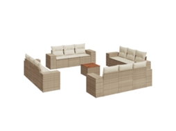 Garden Sofa Set, Garden Sofa Sets Vidaxl Bege Rattan / Vime (n/a)
