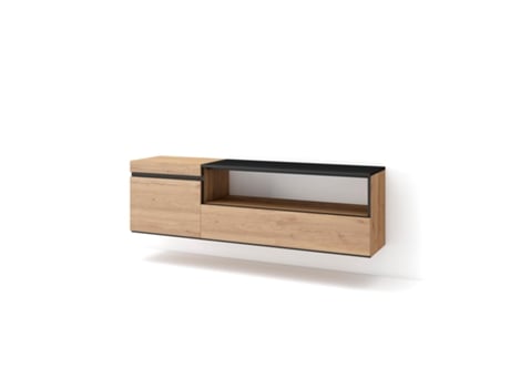 Móvel de Tv 150X45X35cm para Televisores Até 65 Suspensos Carvalho e Preto SKRAUT HOME