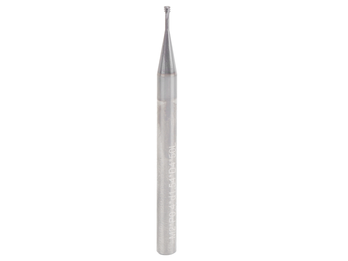 Fresa De Rosqueamento 3 Dentes Métrico 60° Aço Tungstênio Cnc M2.0x0.4xd4x50