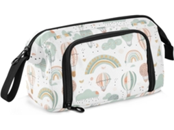 Estojo Grande com Compartimentos para Lápis, Ideal Estudantes e Viagens, Estampa de Balões Coloridos. 24 X 9,5