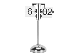 Reloj De Mesa Digital Flip Mecánico Autopaginación Batería Acero Inoxidable Blanco