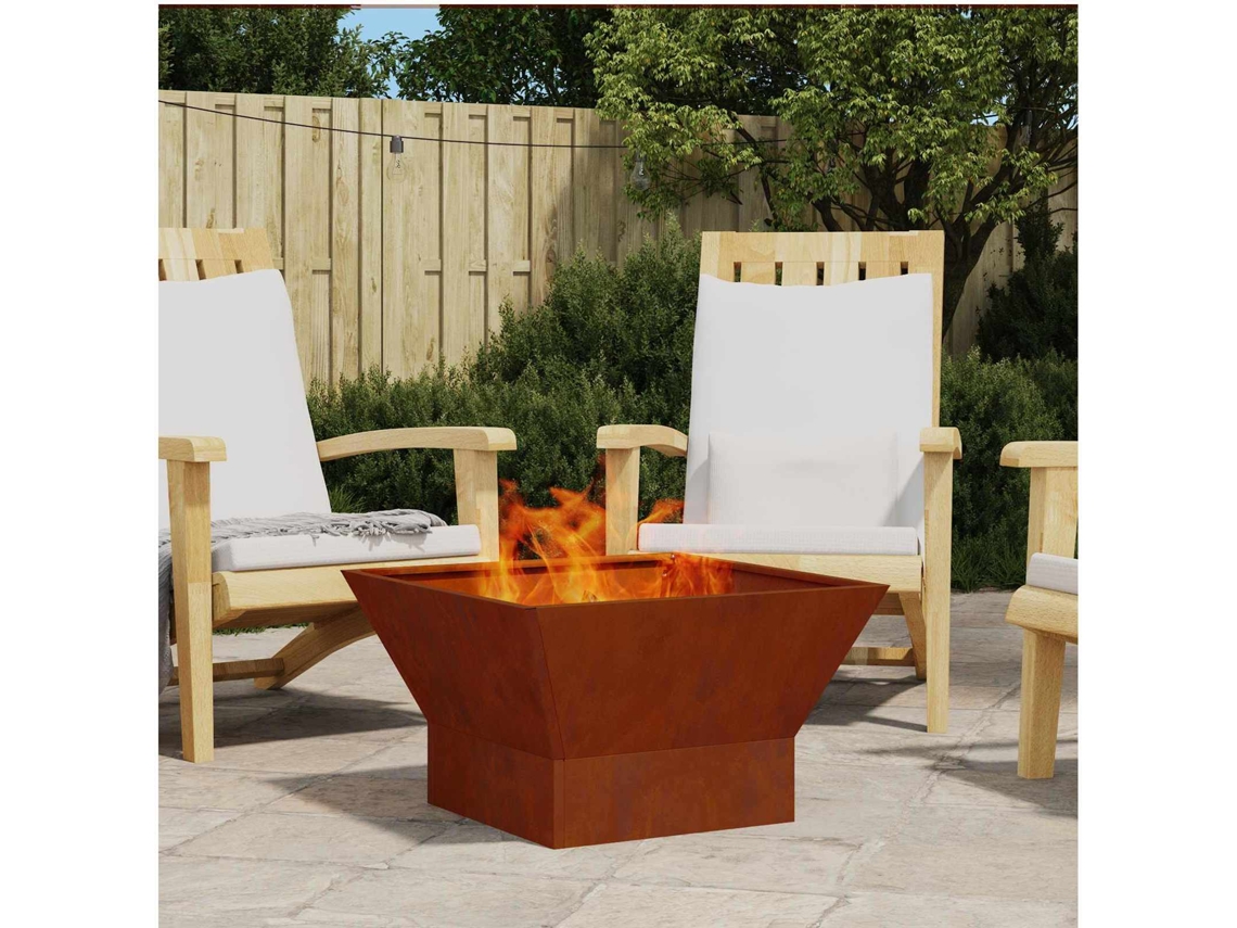 Vidaxl Bowl De Fogo Ferro Enferrujado 60 X 60 X 35 Cm Aço Corten