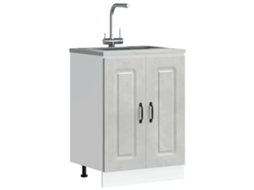 Vidaxl Armário Baixo Lavatório Kalmar 60x46x81,5 Cm Cinzento Betão