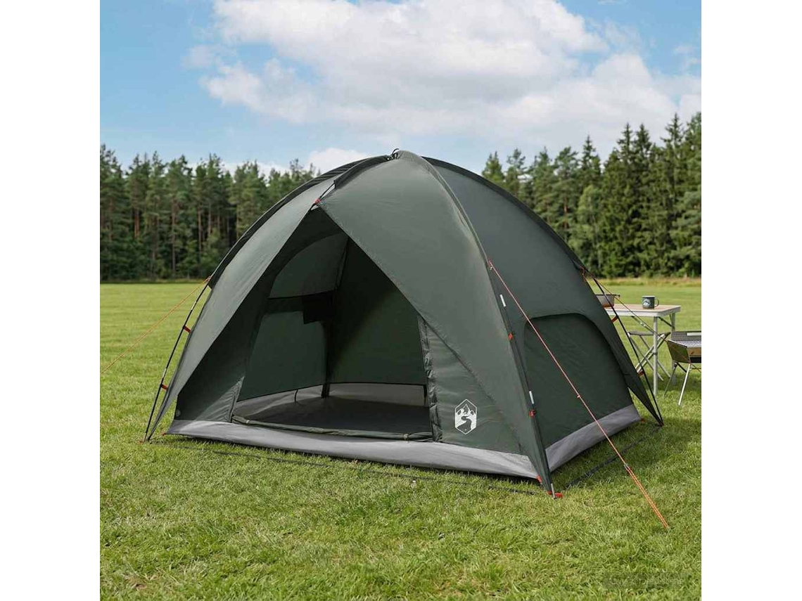 Vidaxl Tenda De Camping Com Capa De Chuva Impermeável 4 Pessoa