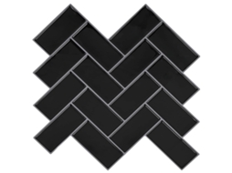 Vidaxl Azulejo Chevron 10 Unid. Preto 30 X 30 Cm Poliuretano E Pet