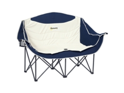 Cadeira Dobrável de 2 lugares para camping, com porta copos, bolsa de transporte, até 250kg, azul S/MARCA