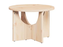 Conjunto 1 Mesa De Café Rústica Vidaxl Castanho Madeira De Pinho Maciça (50 X 50 X 35 Cm)