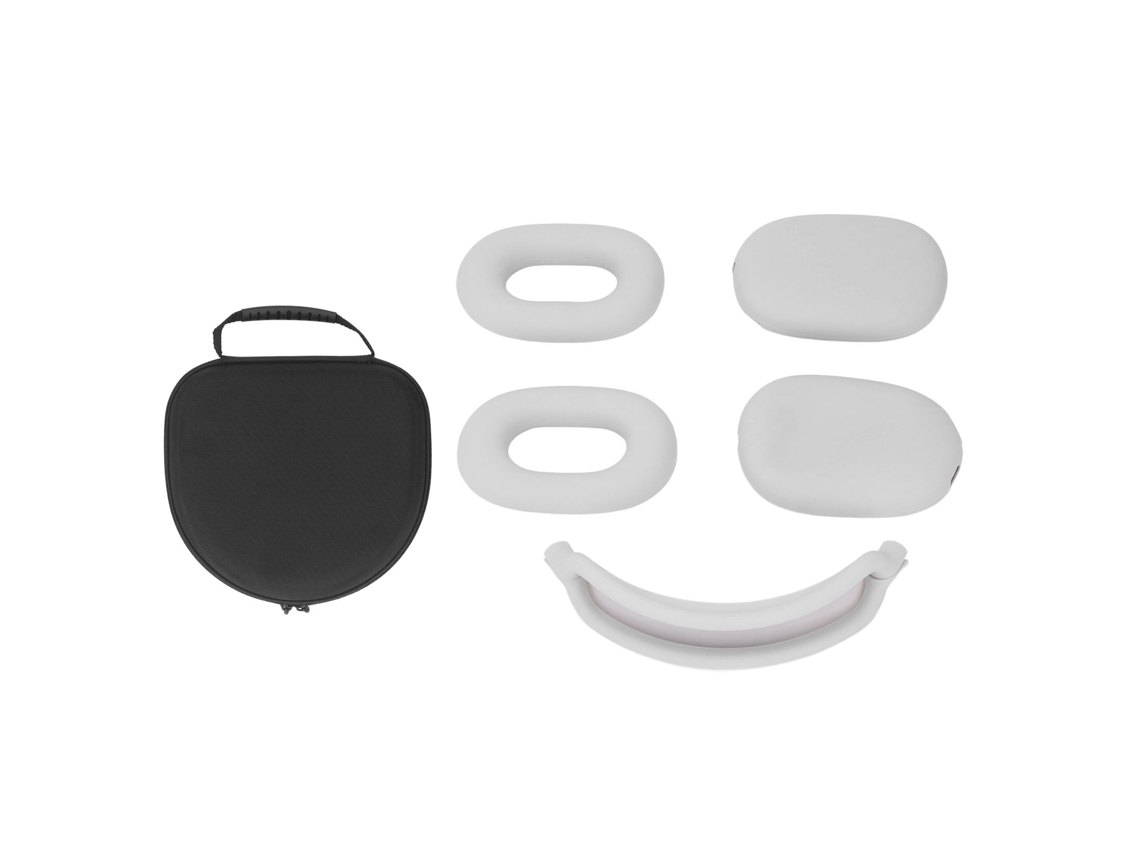Estojo de Fones de Ouvido Duro Eva com Capas de Almofada e Arco Portátil Cinza