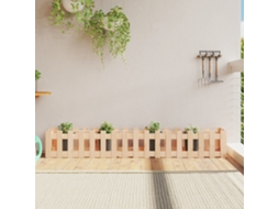 Vidaxl Canteiro Elevado C/ Design De Cerca 200x30x30 Cm Pinho Maciço
