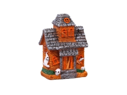 Laxiscreed Decoração De Halloween Com Edifício Em Resina, Abóboras, Aranhas E Morcegos Em Miniatura