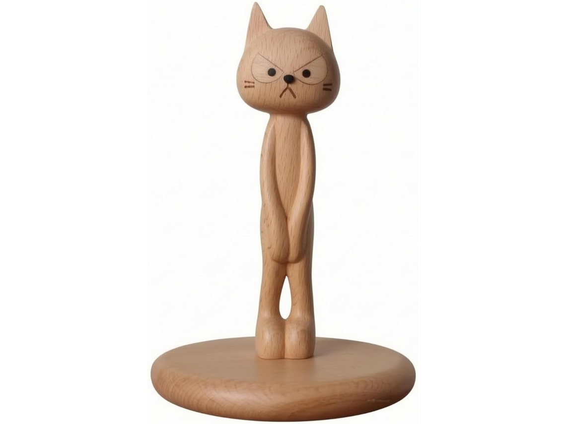 Porta Papel Higiênico Decorativo Em Forma De Gato, Figura De Animal, Base Estável, Decoração Para Casa, Gato Tímido Em