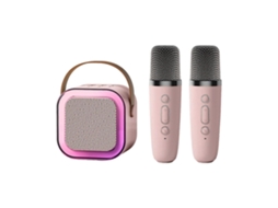 Mini Máquina De Karaokê Com Microfones Sem Fio, Design Com Luzes Rgb, Compatível Com Bluetooth, Caixa De Som Portátil Para Karaokê Aquaforge