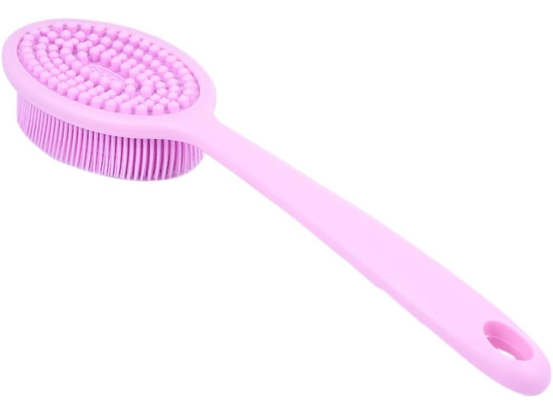 Escova De Banho Silicone Com Cabo Longo, Multiuso Para O Corpo E Massagem Da Pele, Design Simples, Ideal Para Lavar O