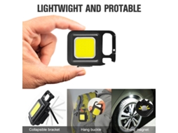 Luz de Camping LED Mali 3 em 1 com Abertura de Garrafas e Chaveiro Usb Recarregável Impermeável