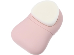 Escova de limpeza facial dupla em silicone Macio com cerdas esfoliantes.