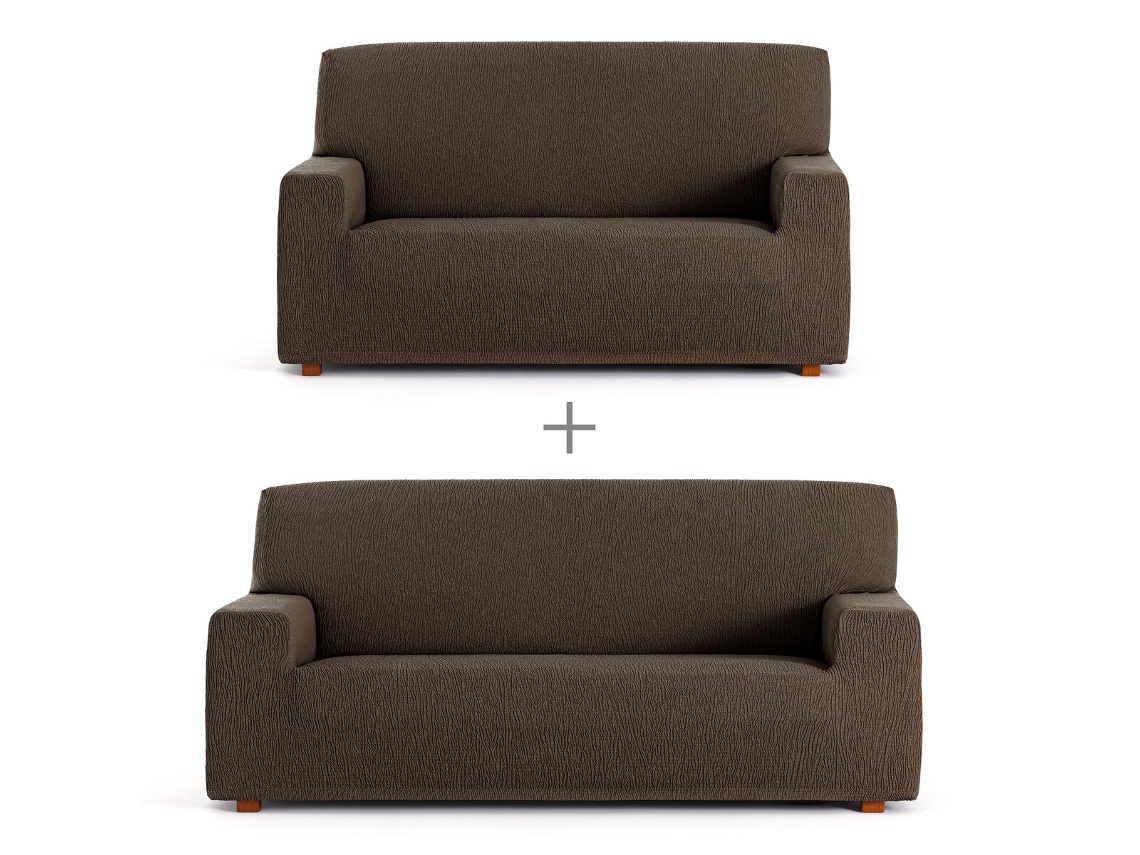 Conjunto de Capas para Sofá EYSA Troya Castanho 70 X 110 X 210 Cm 2 Peças