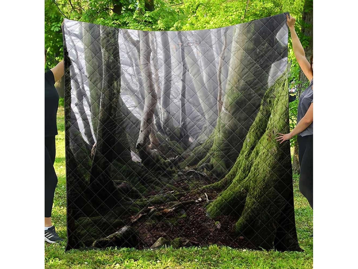 Colcha Acolchoada Fansu Capa de Cama Manta para Ar Condicionado Edredom Conjunto Sofá com Estampa 3d Floresta