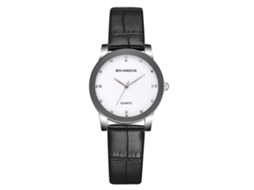 Relógio de quartzo unissex com strass e pulseira de PU T227-a (branco, tamanho P)