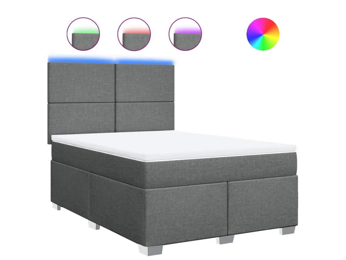 Box Spring Bed, Box Spring Beds Vidaxl Cinzeto Tecido (160 X 200 Cm)